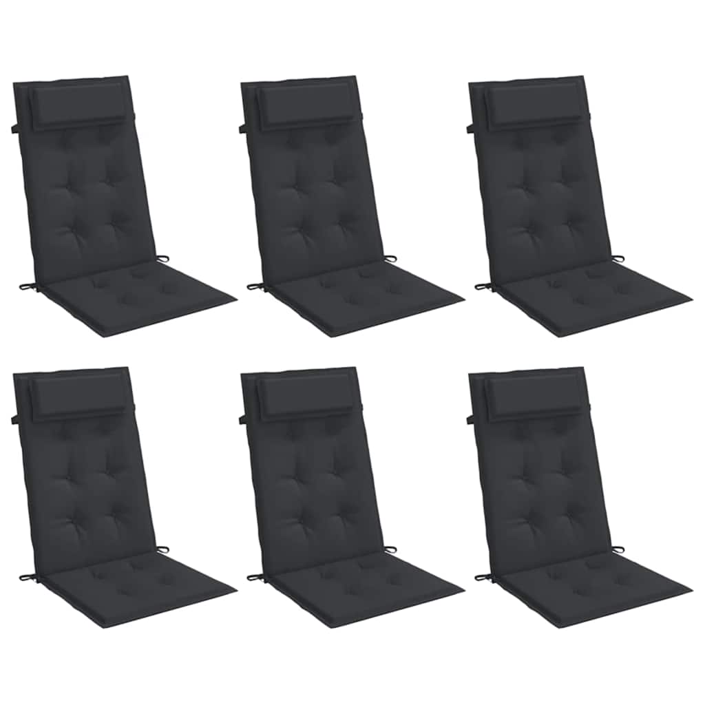 vidaXL Hochlehner-Auflagen 6 Stk. Schwarz Oxford-Gewebe