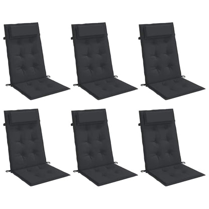 vidaXL Hochlehner-Auflagen 6 Stk. Schwarz Oxford-Gewebe