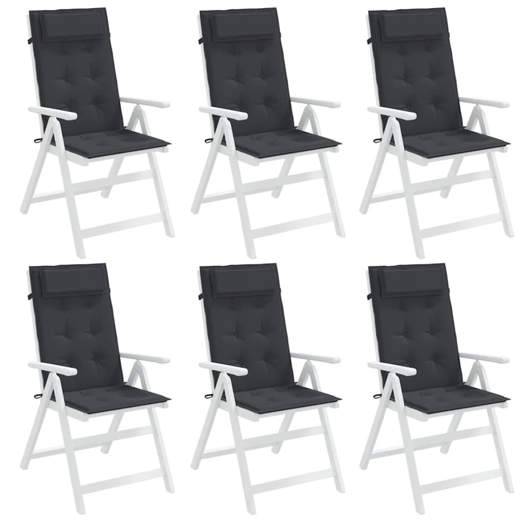 vidaXL Hochlehner-Auflagen 6 Stk. Schwarz Oxford-Gewebe