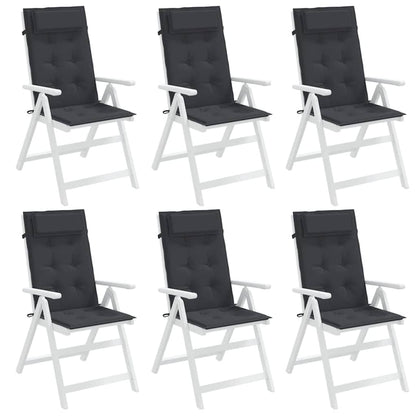 vidaXL Hochlehner-Auflagen 6 Stk. Schwarz Oxford-Gewebe