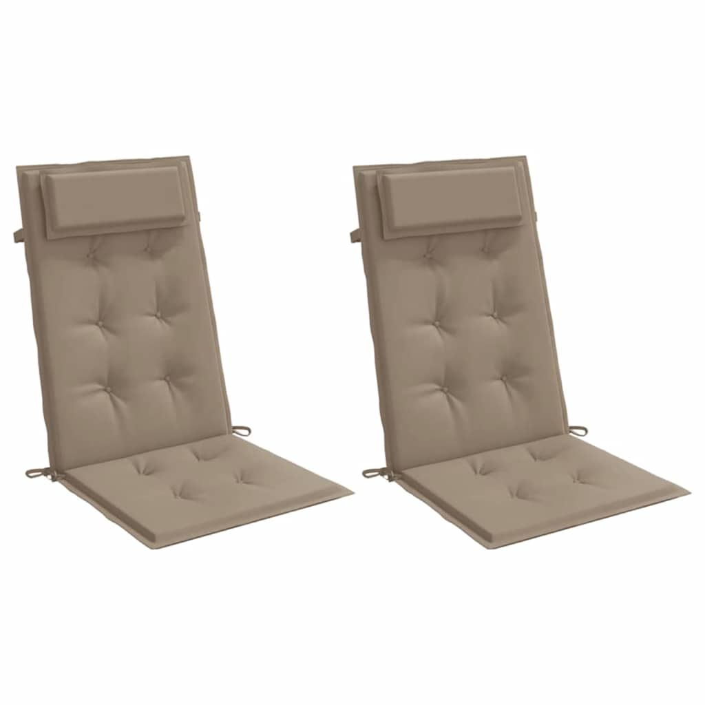 vidaXL Hochlehner-Auflagen 2 Stk. Taupe Oxford-Gewebe