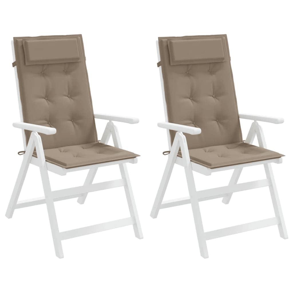 vidaXL Hochlehner-Auflagen 2 Stk. Taupe Oxford-Gewebe