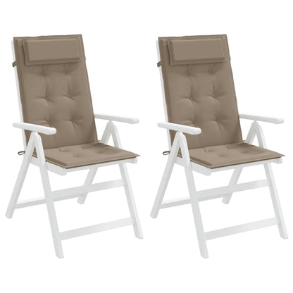 vidaXL Hochlehner-Auflagen 2 Stk. Taupe Oxford-Gewebe