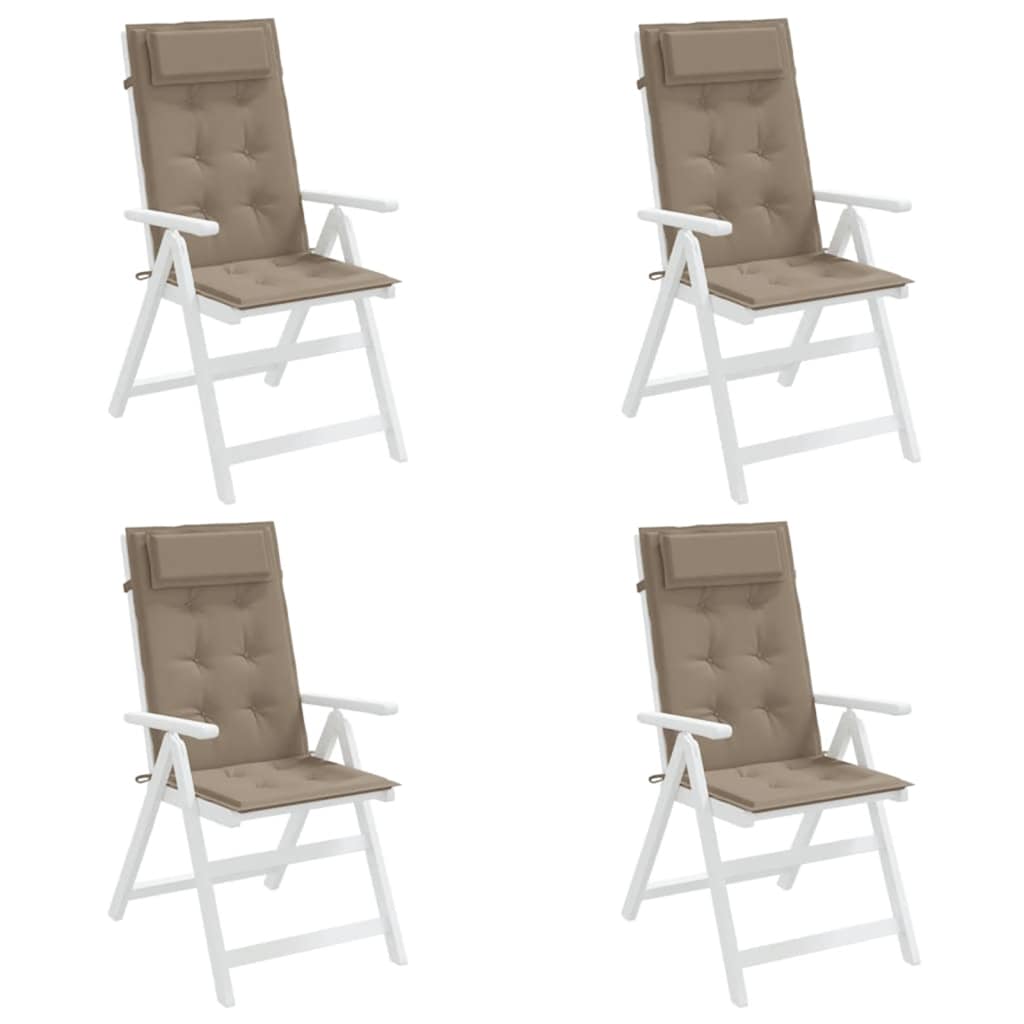 vidaXL Hochlehner-Auflagen 4 Stk. Taupe Oxford-Gewebe