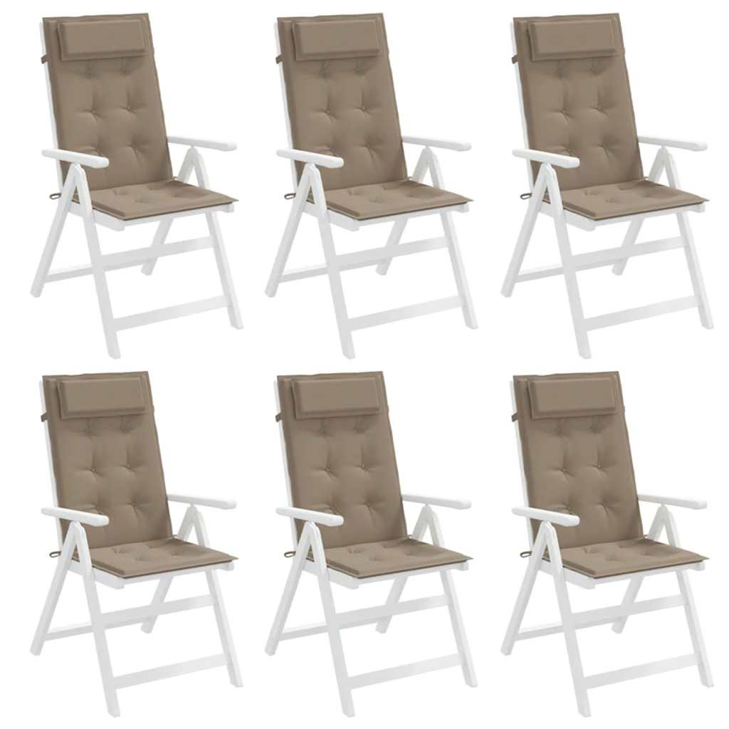 vidaXL Hochlehner-Auflagen 6 Stk. Taupe Oxford-Gewebe