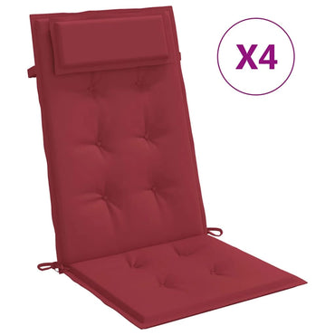 vidaXL Hochlehner-Auflagen 4 Stk. Weinrot Oxford-Gewebe