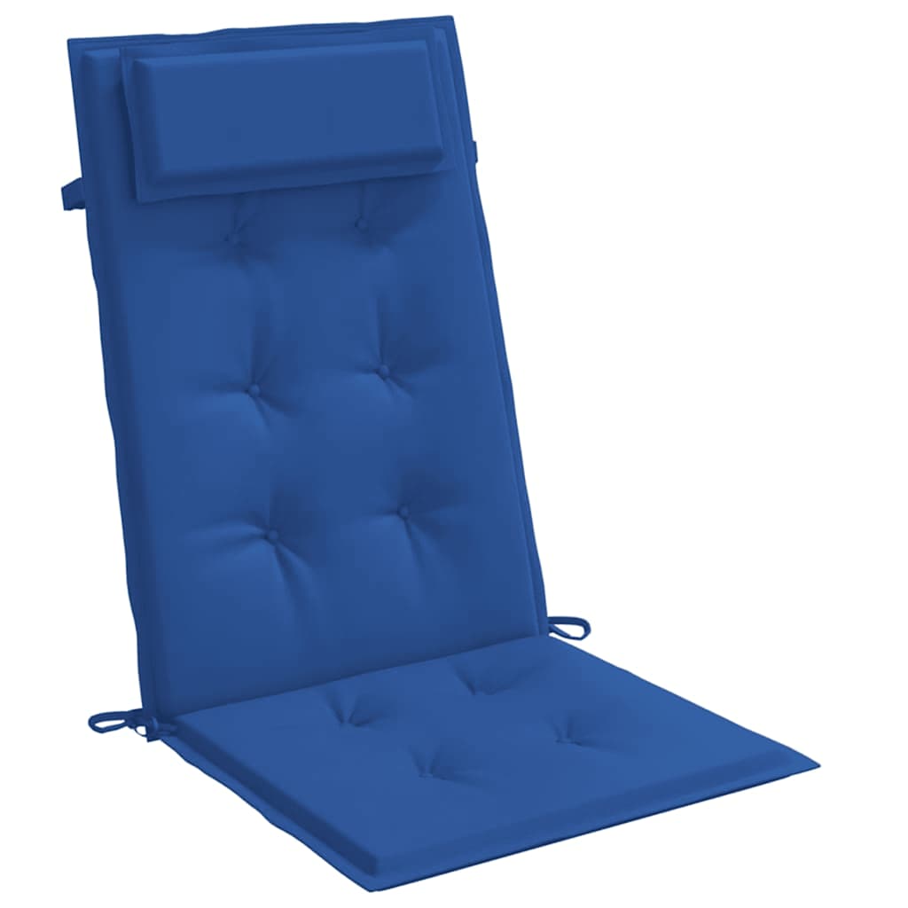 vidaXL Coussins pour chaises de jardin dossier haut 4 pcs Bleu roi Tissu Oxford