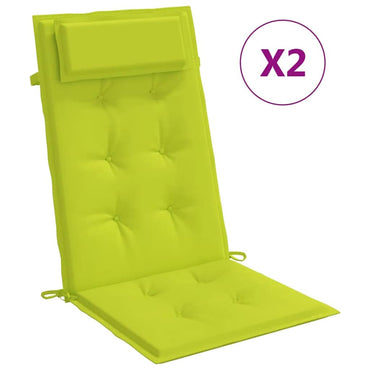 vidaXL Coussins de dossier haut 2 pcs Vert vif Tissu Oxford