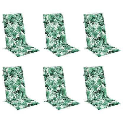 vidaXL Coussins de dossier haut 6 pcs Motif feuille Tissu Oxford