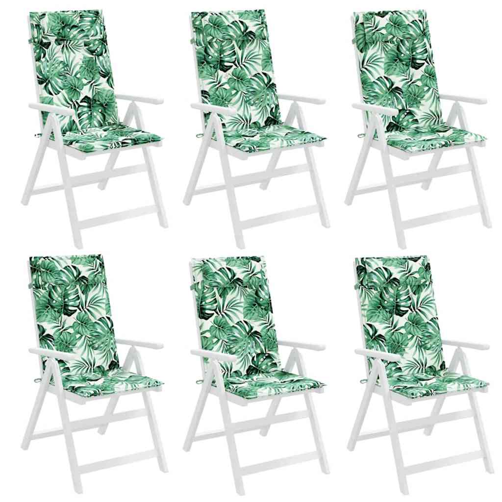 vidaXL Coussins de dossier haut 6 pcs Motif feuille Tissu Oxford