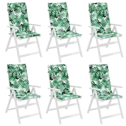 vidaXL Coussins de dossier haut 6 pcs Motif feuille Tissu Oxford
