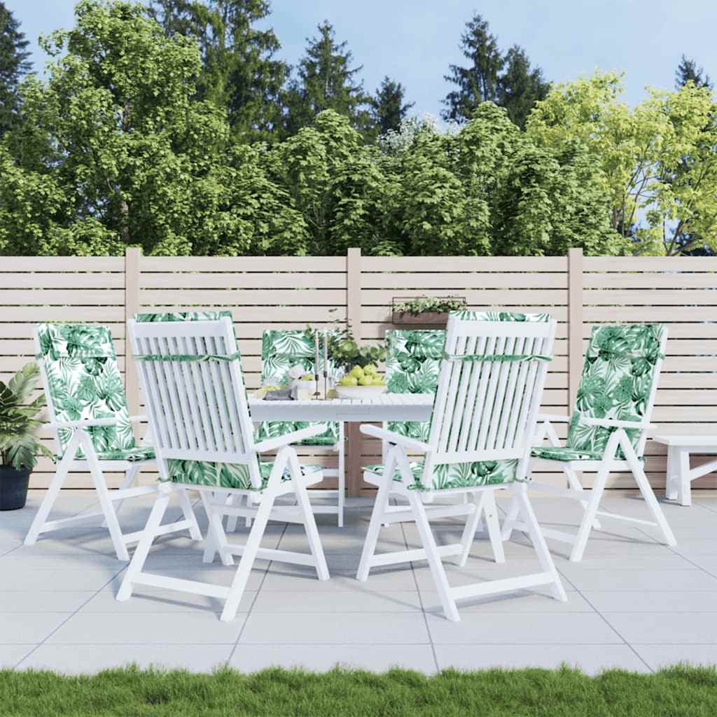 vidaXL Coussins de dossier haut 6 pcs Motif feuille Tissu Oxford
