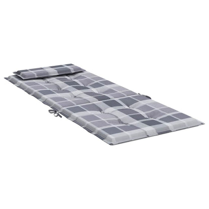 vidaXL Hochlehner-Auflagen 4 Stk. Grau Karomuster Oxford-Gewebe