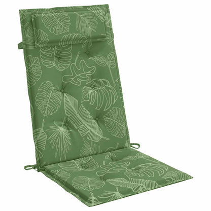 vidaXL Coussins pour chaises à dossier haut 4 pcs Tissu Oxford motif feuilles