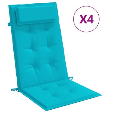 vidaXL Coussins pour chaises à dossier haut 4 pcs Turquoise Tissu Oxford