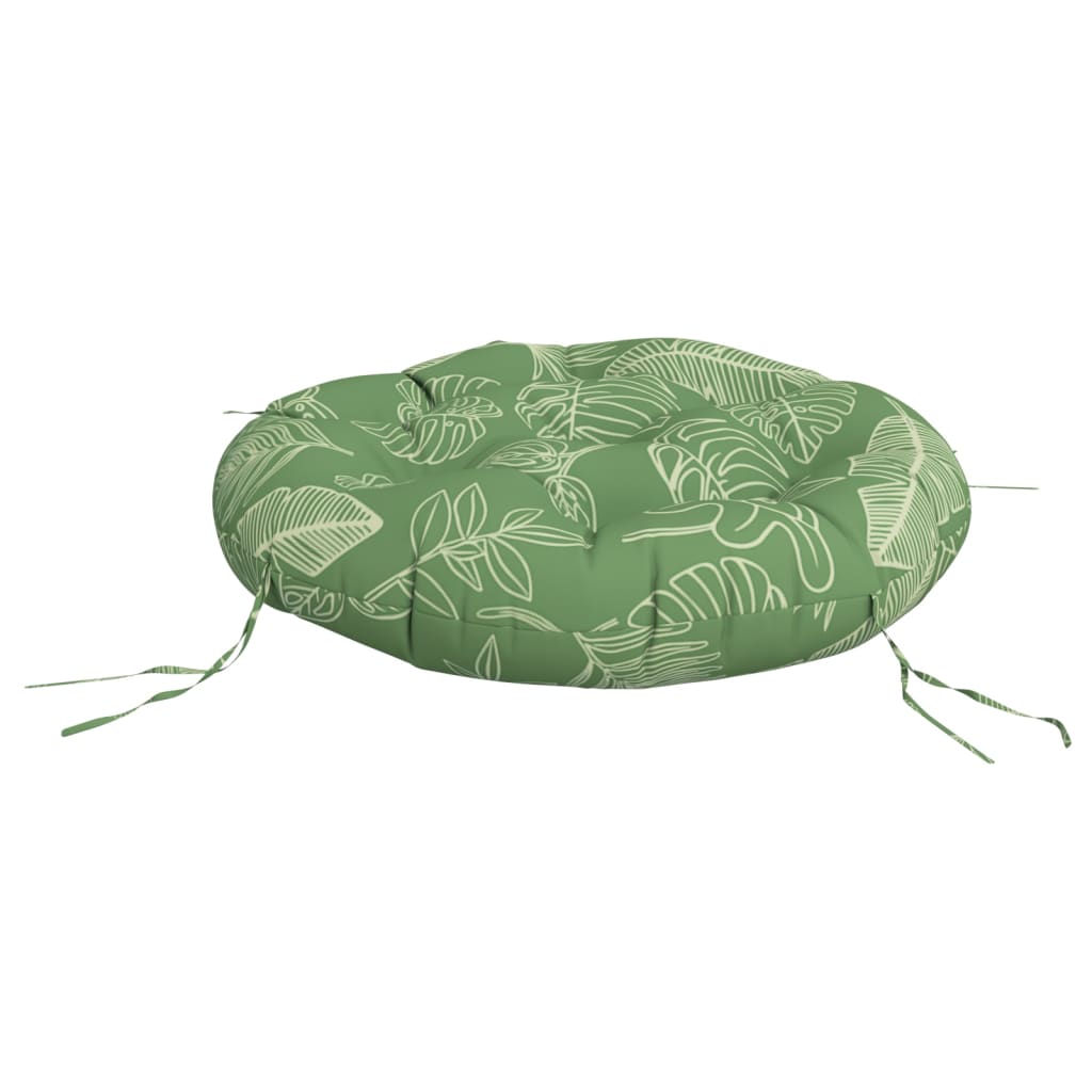 vidaXL Kissen Rund Blattmuster Ø 60x11 cm Oxford-Gewebe