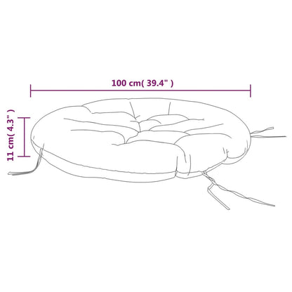 vidaXL Coussin rond taupe Ø 100x11 cm Tissu Oxford