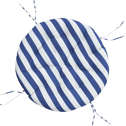 vidaXL Coussin rond rayé bleu et blanc Ø 100x11 cm Tissu Oxford