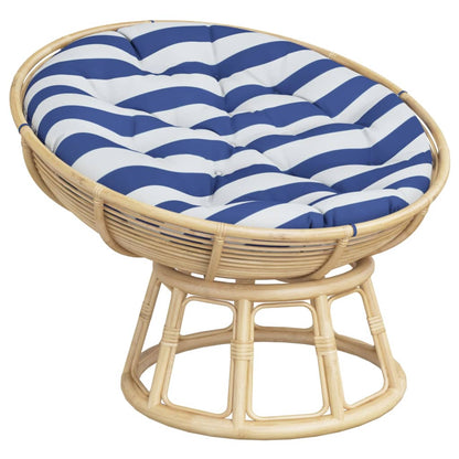 vidaXL Coussin rond rayé bleu et blanc Ø 100x11 cm Tissu Oxford