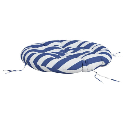 vidaXL Coussin rond rayé bleu et blanc Ø 100x11 cm Tissu Oxford