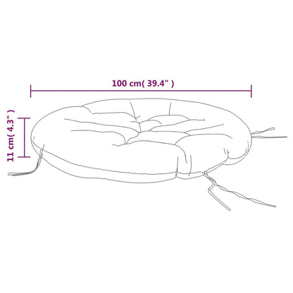 vidaXL Coussin Rond Turquoise Ø 100x11 cm Tissu Oxford