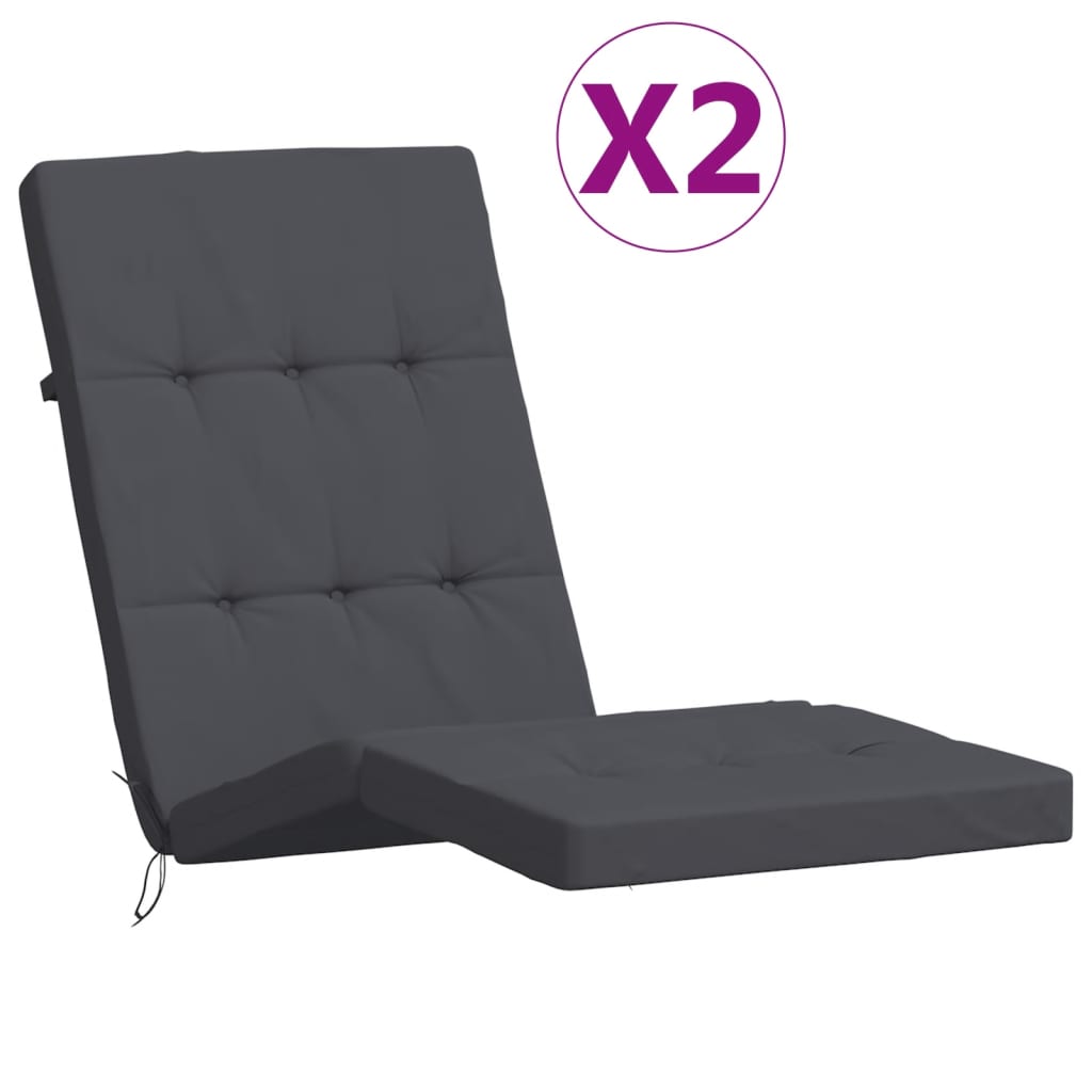 vidaXL Liegestuhl-Auflagen 2 Stk. Anthrazit Oxford-Gewebe