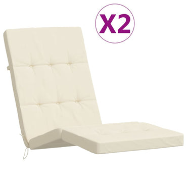 vidaXL Liegestuhl-Auflagen 2 Stk. Creme Oxford-Gewebe