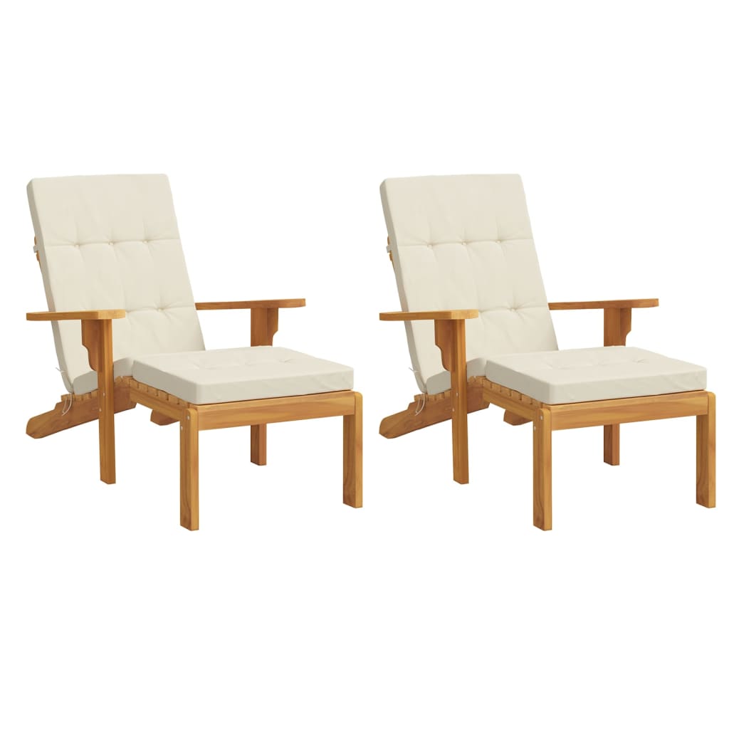 vidaXL Liegestuhl-Auflagen 2 Stk. Creme Oxford-Gewebe