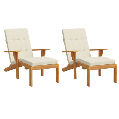 vidaXL Liegestuhl-Auflagen 2 Stk. Creme Oxford-Gewebe