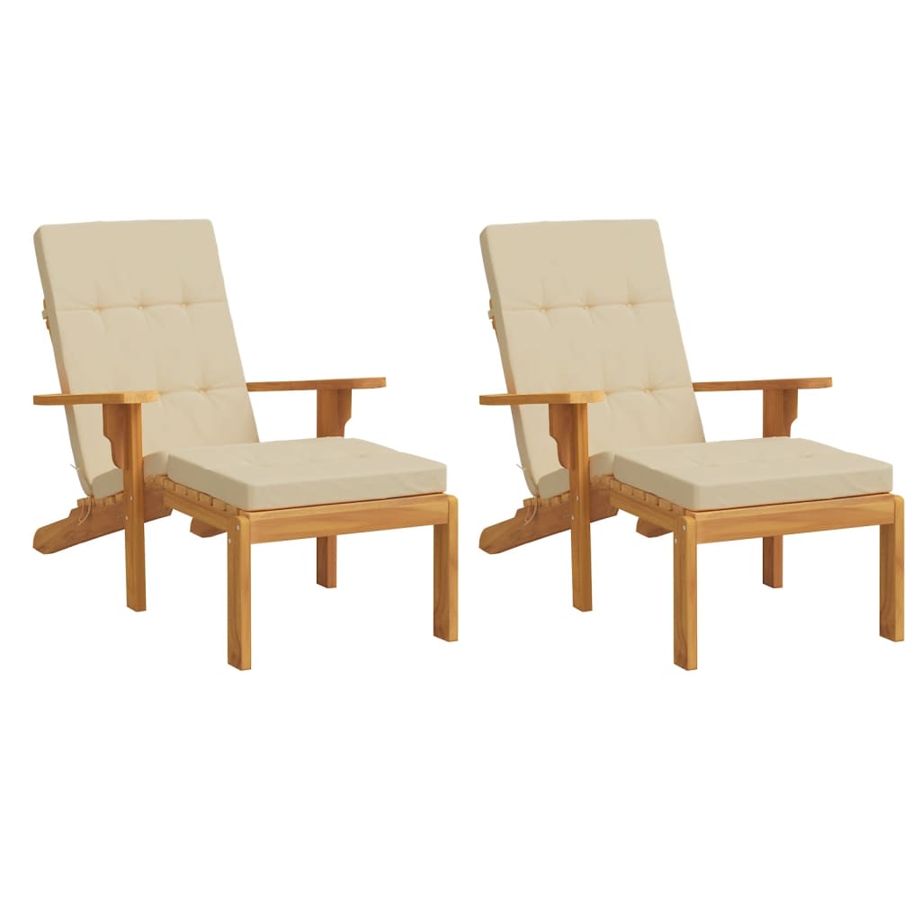 vidaXL Liegestuhl-Auflagen 2 Stk. Beige Oxford-Gewebe