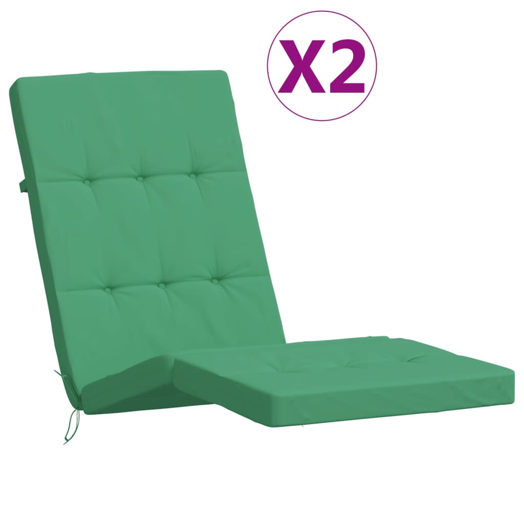 vidaXL Liegestuhl-Auflagen 2 Stk. Grün Oxford-Gewebe