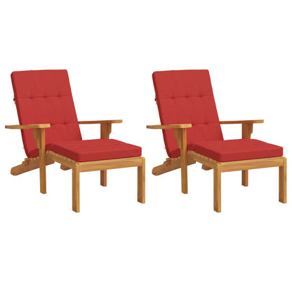 vidaXL Liegestuhl-Auflagen 2 Stk. Rot Oxford-Gewebe