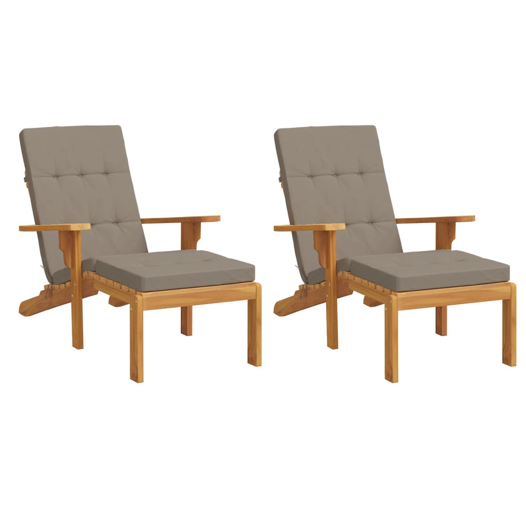 vidaXL Liegestuhl-Auflagen 2 Stk. Taupe Oxford-Gewebe