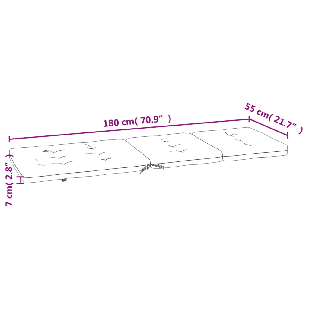 vidaXL Liegestuhl-Auflagen 2 Stk. Blattmuster Oxford-Gewebe