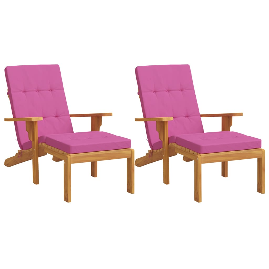 vidaXL Liegestuhl-Auflagen 2 Stk. Rosa Oxford-Gewebe