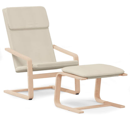 vidaXL Fauteuil relax avec repose-pieds en tissu crème