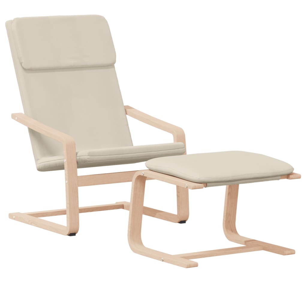 vidaXL Fauteuil relax avec repose-pieds en tissu crème