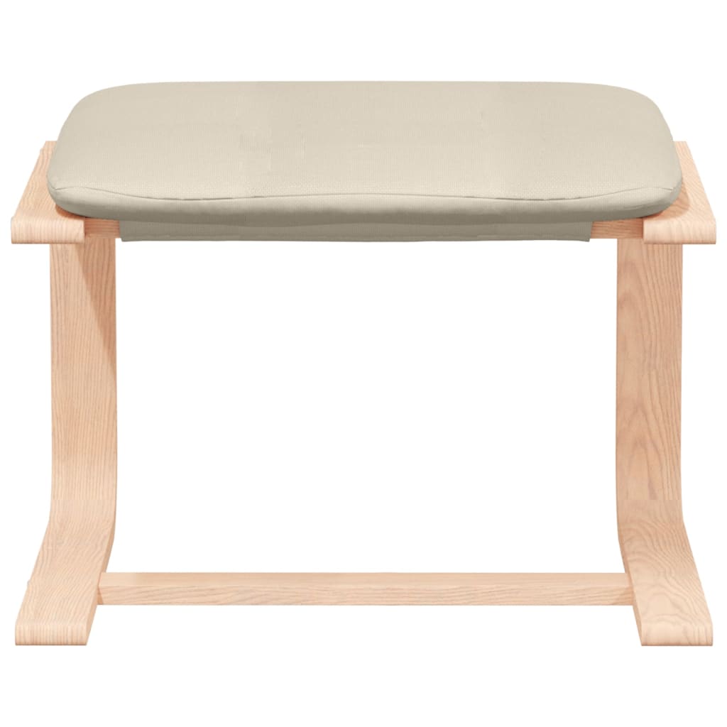 vidaXL Fauteuil relax avec repose-pieds en tissu crème