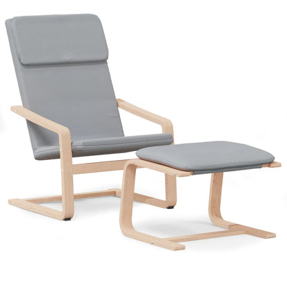 vidaXL Fauteuil de relaxation avec tabouret Tissu Gris clair
