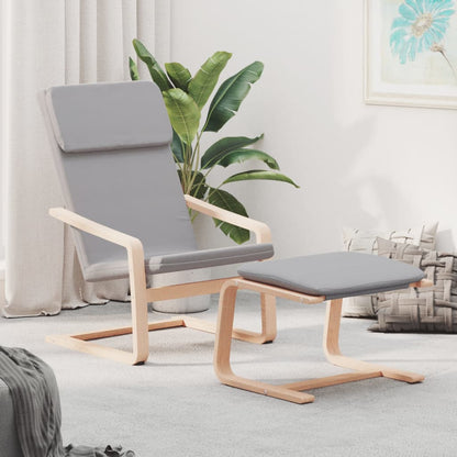 vidaXL Fauteuil de relaxation avec tabouret Tissu Gris clair