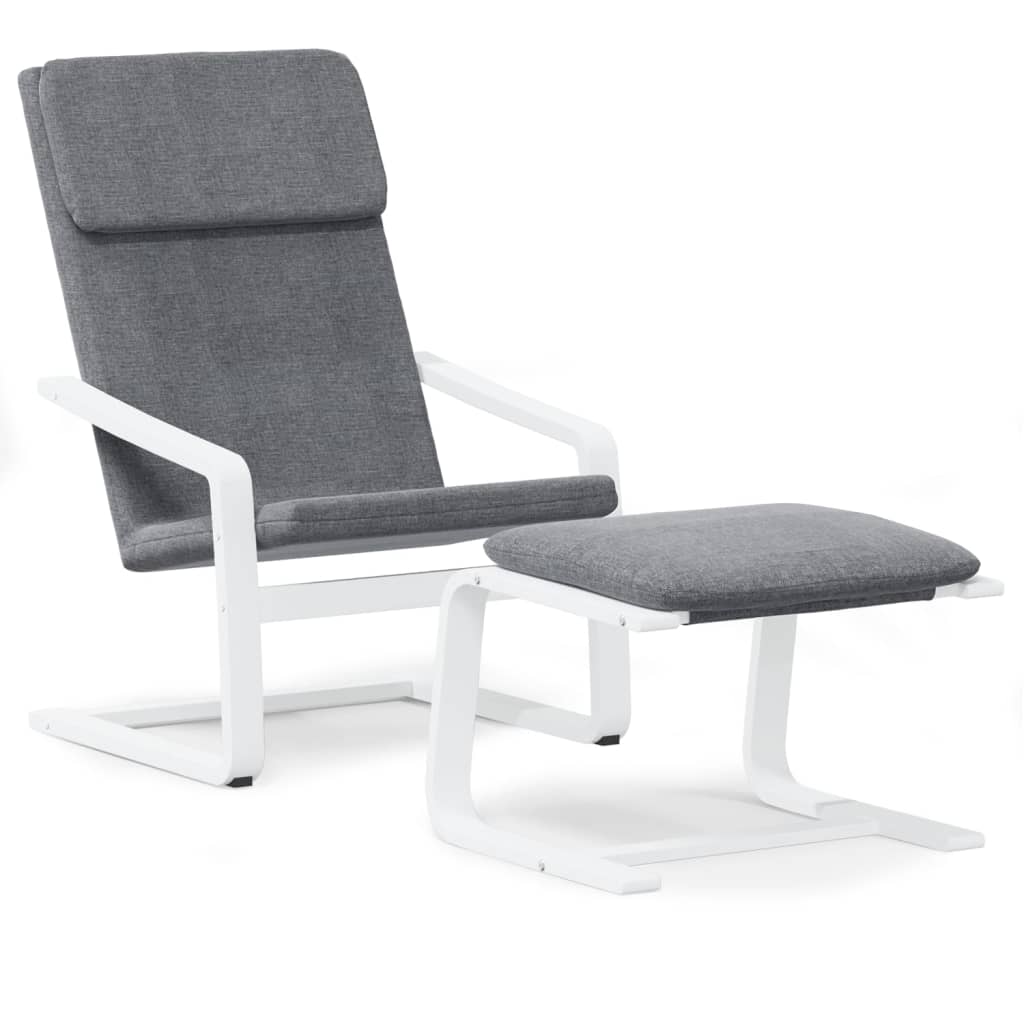 vidaXL Fauteuil relax avec repose-pieds gris foncé en tissu