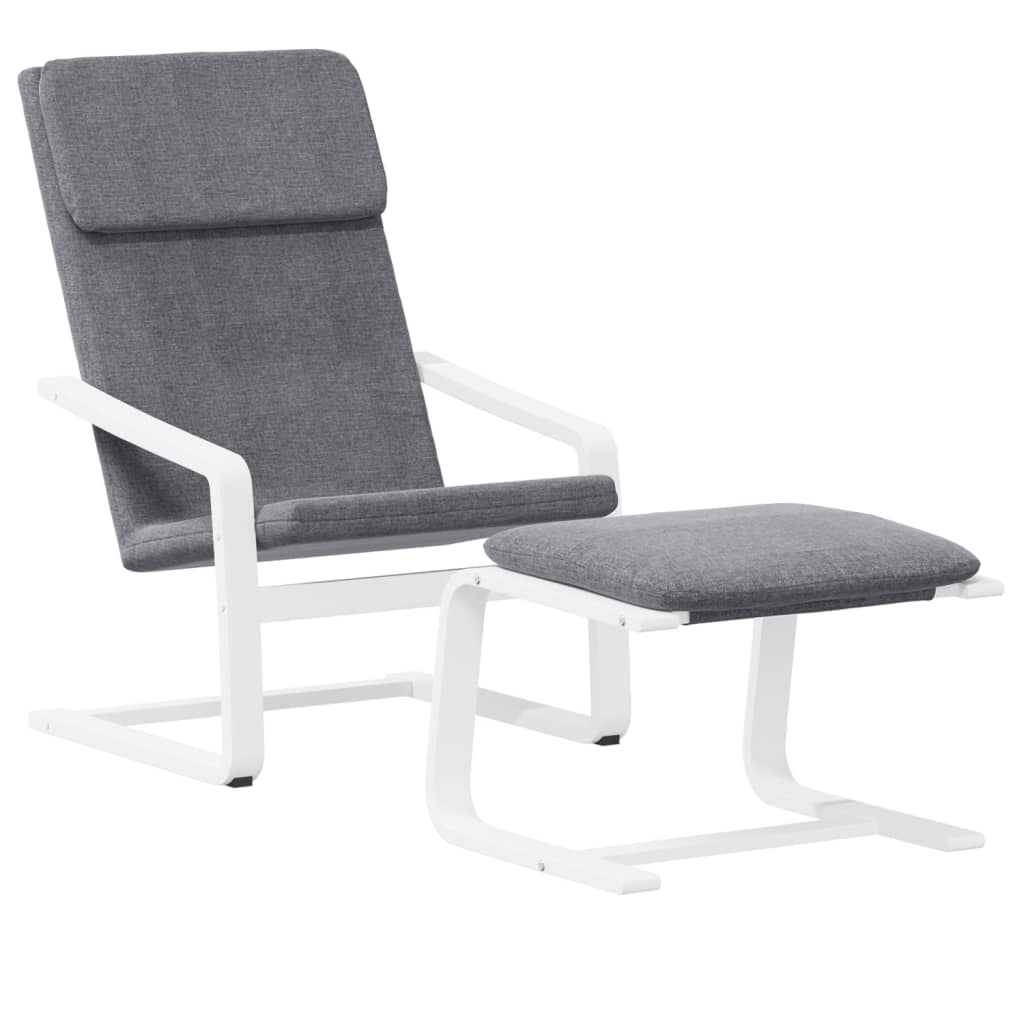 vidaXL Fauteuil relax avec repose-pieds gris foncé en tissu
