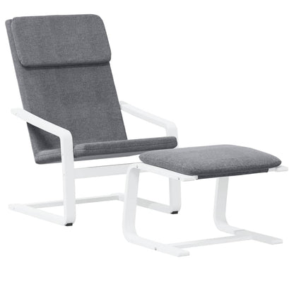 vidaXL Fauteuil relax avec repose-pieds gris foncé en tissu
