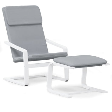 vidaXL Fauteuil de relaxation avec tabouret Tissu Gris clair