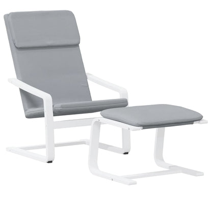 vidaXL Fauteuil de relaxation avec tabouret Tissu Gris clair