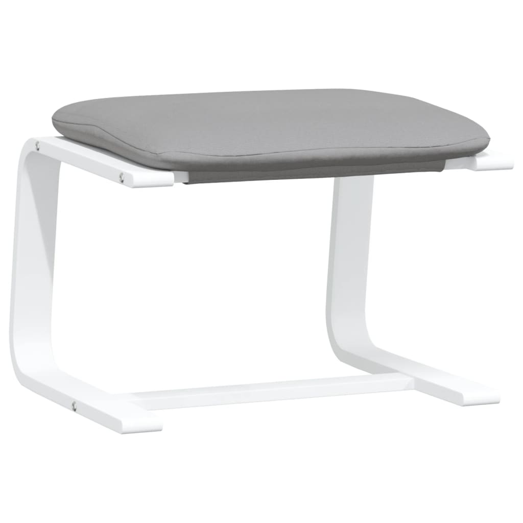 vidaXL Fauteuil de relaxation avec tabouret Tissu Gris clair