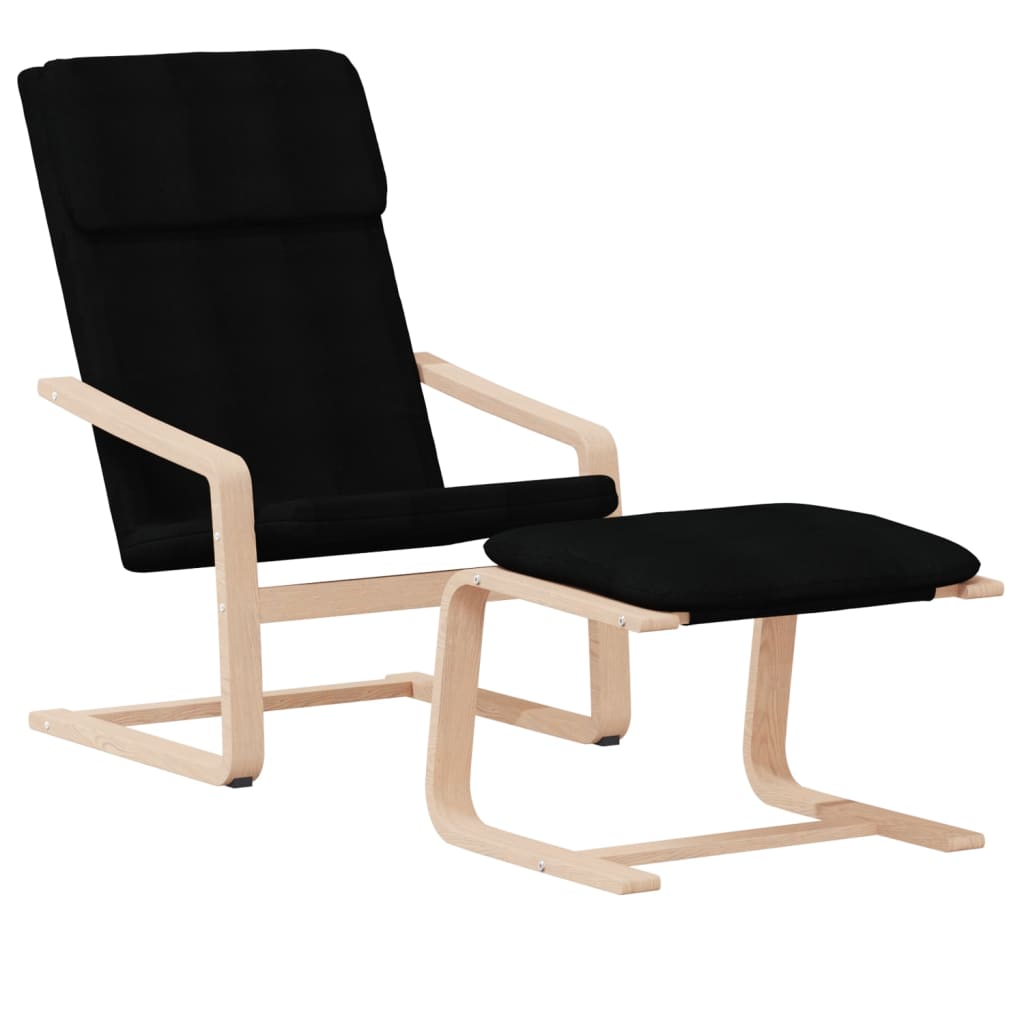 vidaXL Fauteuil relax avec repose-pieds Tissu Noir
