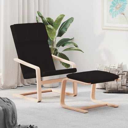 vidaXL Fauteuil relax avec repose-pieds Tissu Noir