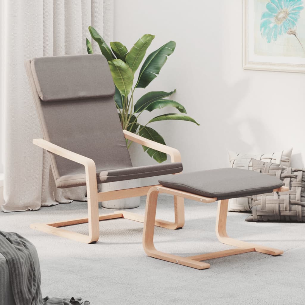 vidaXL Fauteuil relax avec repose-pieds taupe tissu