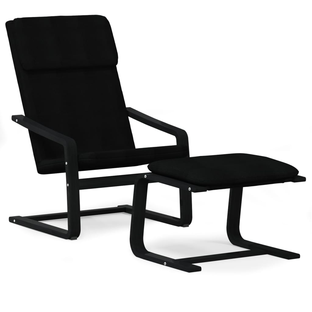 vidaXL Fauteuil relax avec repose-pieds Tissu Noir